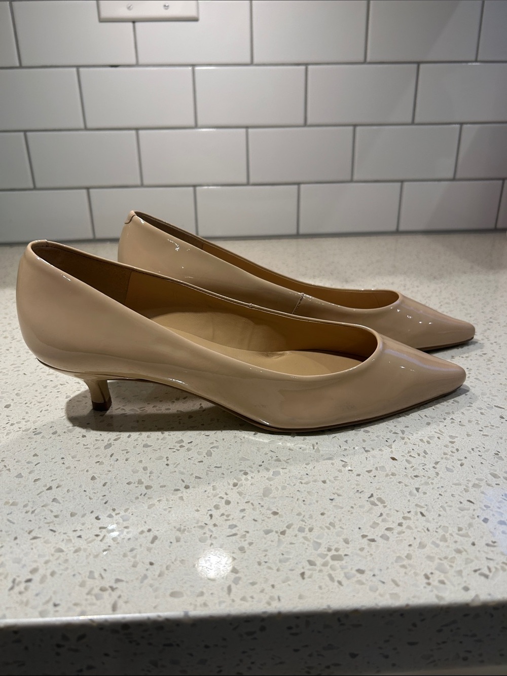 Talbots Nude Patent Pointed-Toe Heels
